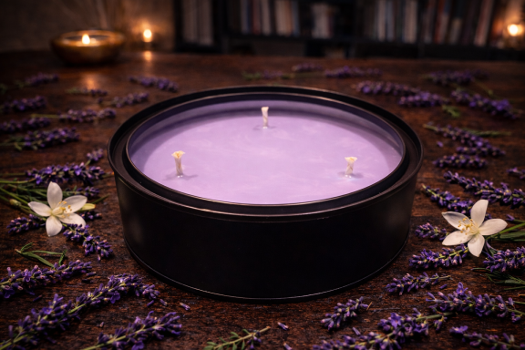 Sestina - Large Lux Ethica London vegan and plant-based Sestina candle, lavender and vanilla