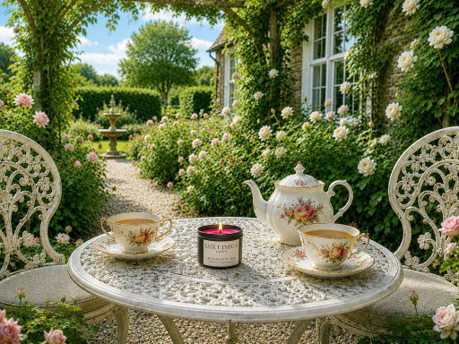 Lux Ethica London scented candle in rose garden